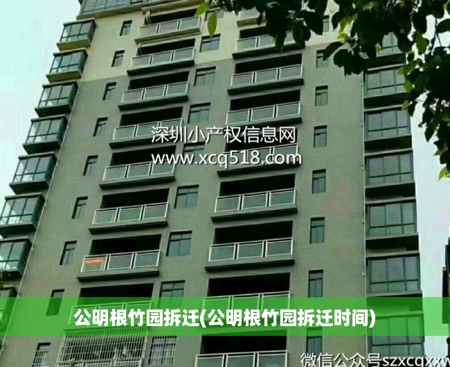 公明根竹园拆迁(公明根竹园拆迁时间)
