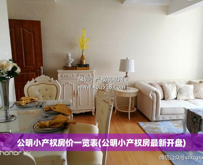 公明小产权房价一览表(公明小产权房最新开盘)