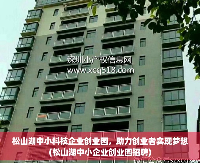 松山湖中小科技企业创业园，助力创业者实现梦想(松山湖中小企业创业园招聘)