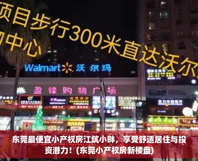 东莞最便宜小产权房江筑小畔，享受舒适居住与投资潜力！(东莞小产权房新楼盘)