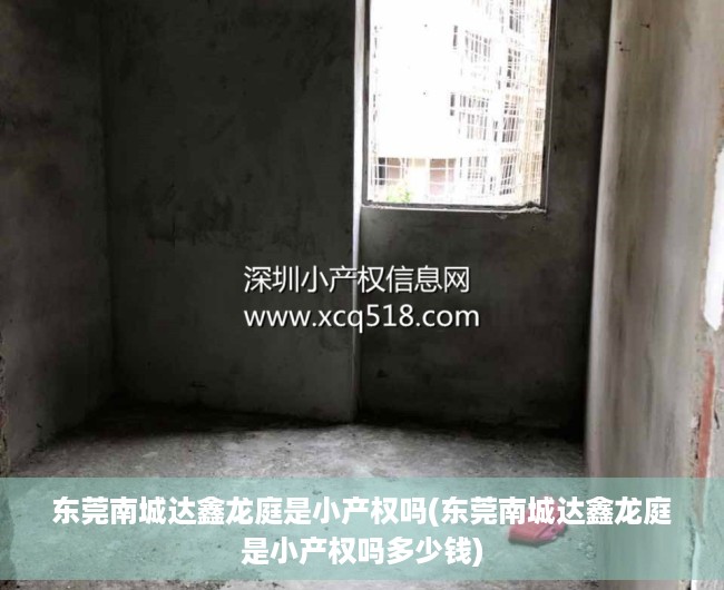东莞南城达鑫龙庭是小产权吗(东莞南城达鑫龙庭是小产权吗多少钱) 东莞南城达鑫龙庭是小产权吗(东莞南城达鑫龙庭是小产权吗多少钱)