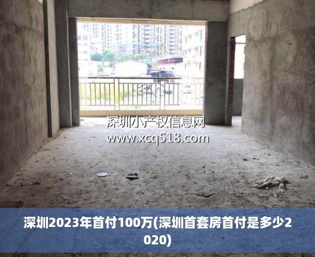 深圳2023年首付100万(深圳首套房首付是多少2020)