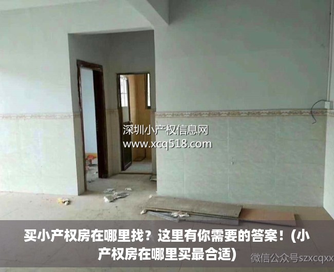 买小产权房在哪里找？这里有你需要的答案！(小产权房在哪里买最合适)