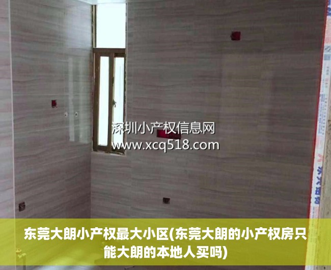 东莞大朗小产权最大小区(东莞大朗的小产权房只能大朗的本地人买吗) 东莞大朗小产权最大小区(东莞大朗的小产权房只能大朗的本地人买吗)