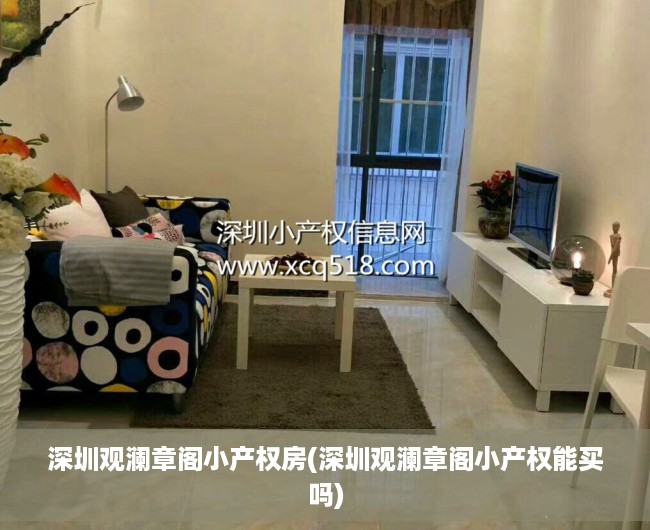 深圳观澜章阁小产权房(深圳观澜章阁小产权能买吗)
