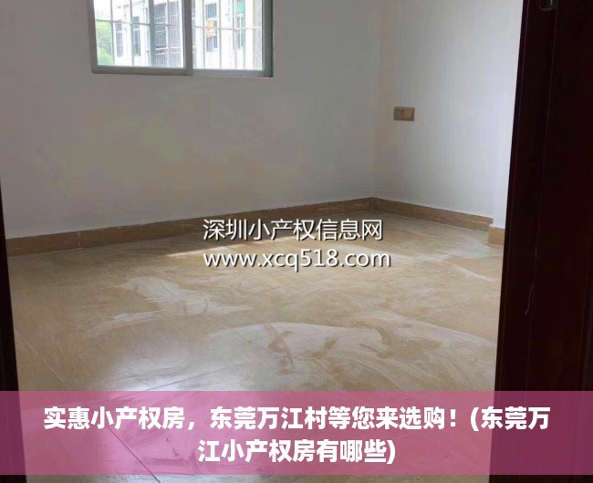 实惠小产权房，东莞万江村等您来选购！(东莞万江小产权房有哪些)