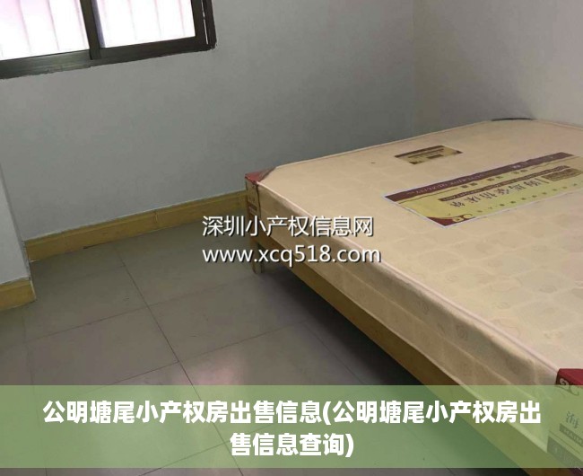 公明塘尾小产权房出售信息(公明塘尾小产权房出售信息查询)