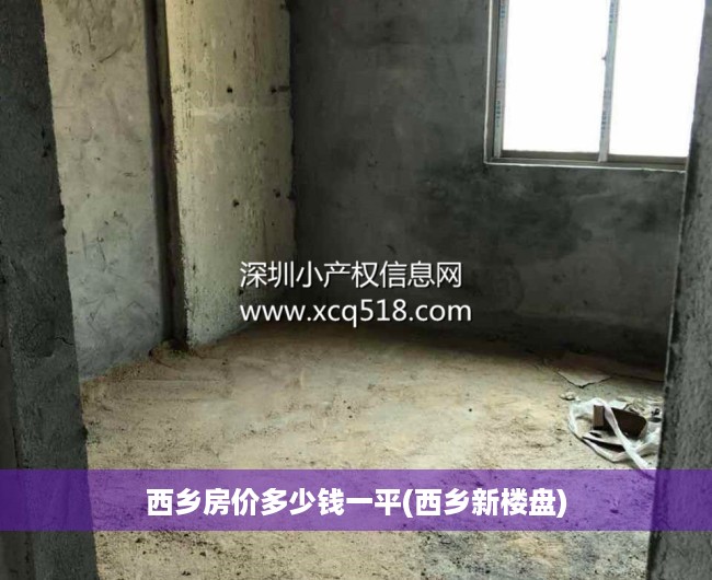 西乡房价多少钱一平(西乡新楼盘)