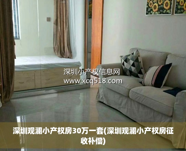 深圳观澜小产权房30万一套(深圳观澜小产权房征收补偿)