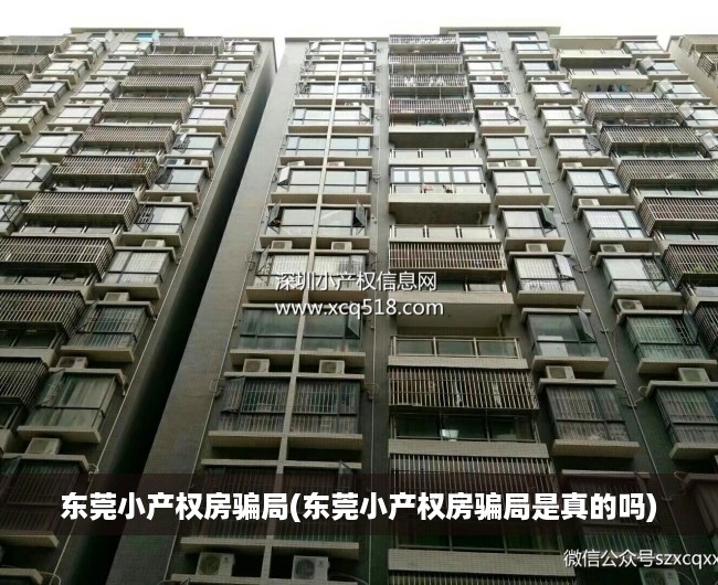 东莞小产权房骗局(东莞小产权房骗局是真的吗)