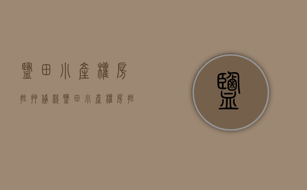 盐田小产权房抵押贷款(盐田小产权房抵押贷款政策)
