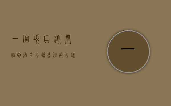 一个项目从开始到结束分哪几个部分（从“单个项目” 到“连片拓展”）