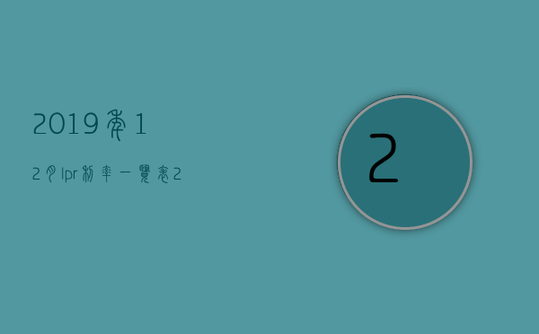 2019年12月lpr利率一览表（2019年12月21日  社区新闻简报 深圳市物业管理学会业主事务专委会）