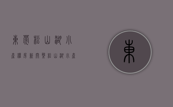 东莞松山湖小产权房新开盘(松山湖小产权房价)