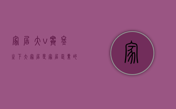 家居大v（寒冬之下，大家居是家居企业的未来吗？）(大家居行业)