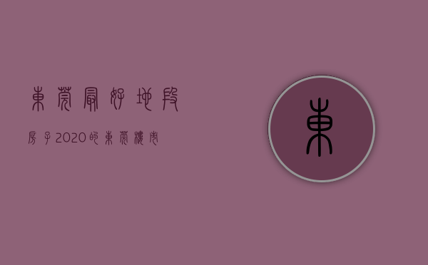 东莞最好地段房子（2020的东莞楼市，那种房子更保值？ 幸福里有好房）
