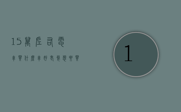 15万左右电车买什么车好（老婆想要买台纯电动车，预算15万该怎么选？）(15万电车推荐)