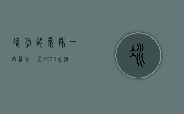 冰箱销量排一行榜前十名（2023冰箱怎么选？电冰箱一共有几种？什么样的家庭需要购买冰箱？）