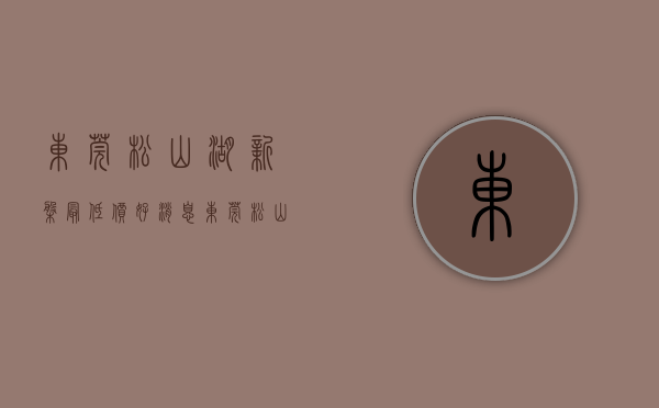 东莞松山湖新盘最低价（好消息 东莞松山湖旁 看湖景洋房 全球发售 4880元起 圆买房梦）