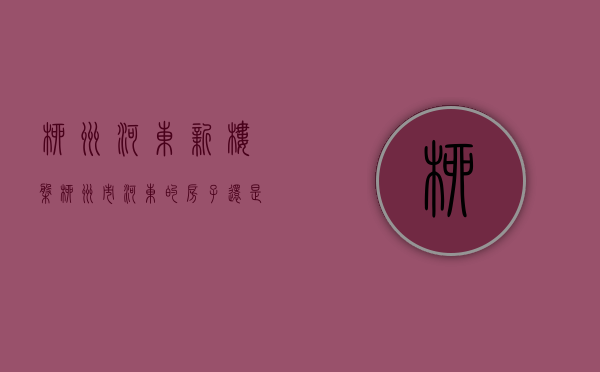 柳州河东新楼盘（柳州市河东的房子还是还是抢手，357万一栋照样有人抢着买）