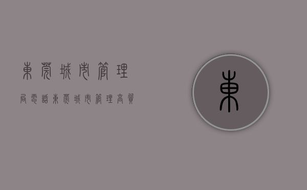 东莞城市管理局电话（东莞城市管理高质量发展工作会议召开）(东莞市城市管理委员会办公室)