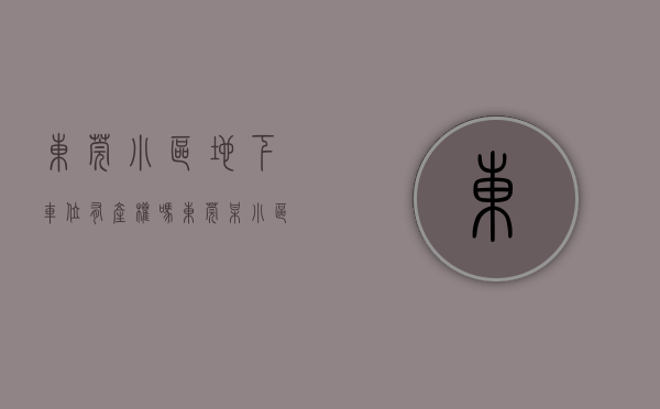 东莞小区地下车位有产权吗（东莞某小区最豪华的地下车库？）(东莞2020小区地下车位价格表)