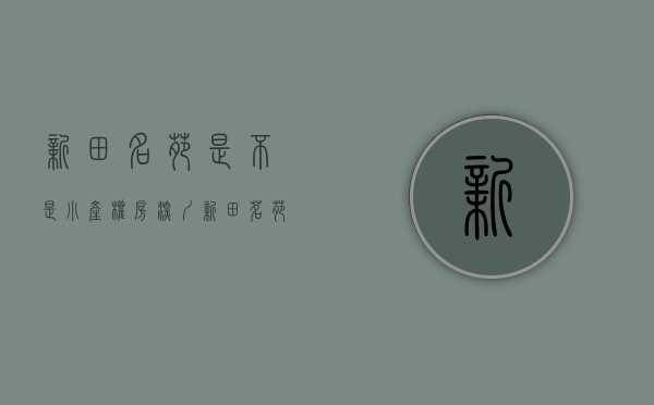 新田名苑是不是小产权房（深圳“新田茗苑”小产权房 违规加建近2万平方米、项目获利超2亿元）