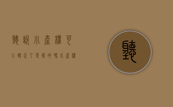 听说小产权可以转正了,是真的吗（小产权房可转正？房地产专家表示：“深圳只有历史违建”）