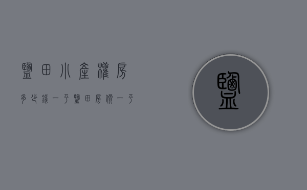 盐田小产权房多少钱一平(盐田房价一平多少钱)