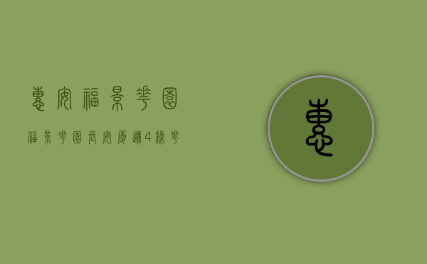 惠安福景花园（「福景花园」长安厦边4栋花园小区房，5580起，天然气入户）