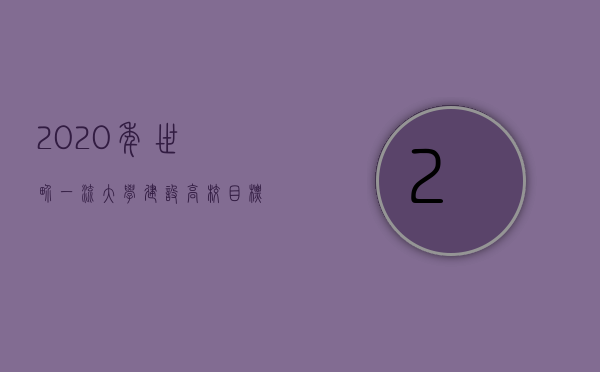 2020年世界一流大学建设高校（目标“世界一流”！这所新大学，获全力支持筹建）