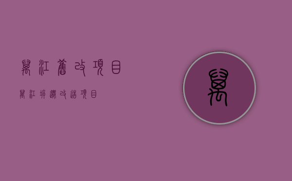万江旧改项目(万江拆迁改造项目)