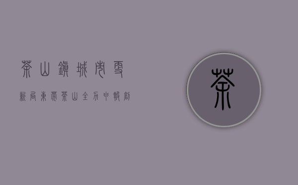 茶山镇城市更新局（东莞茶山 全力申报创建“基层改革创新实验区”）