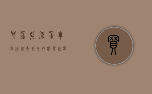买新能源新车应该注意哪些问题（买新能源车要注意哪些事项呢？）(买新能源车注意事项与提车细节)