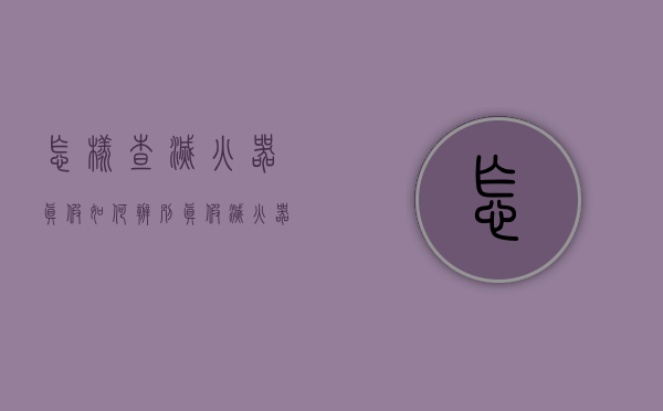 怎样查灭火器真假（如何辨别真假灭火器？消防员现场为市民答疑解惑）