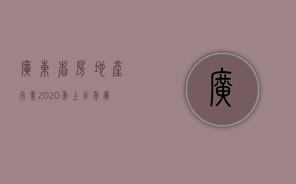 广东省房地产行业（2020年上半年广东省批复的房地产新建项目汇总——节选）