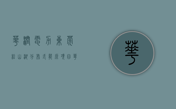 华润电力东莞松山湖分布式能源项目（华润松湖润府售楼处电话：400-013-9098东莞华润松湖润府欢迎您_售楼中心）