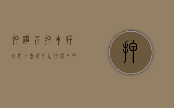 押证不押车押的是什么证（中山押证不押车的贷款，按揭车可以申请吗？）