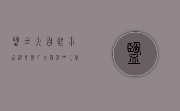 盐田大百汇小产权房(盐田大百汇中心是做什么的) 盐田大百汇小产权房(盐田大百汇中心是做什么的)