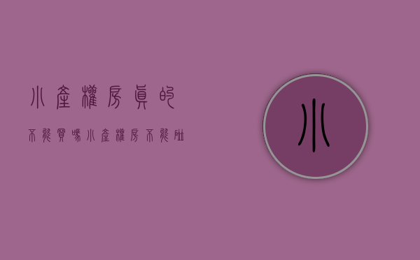 小产权房真的不能买吗（小产权房为什么不能买？它都有哪些弊端？）(小产权房为什么不好卖)