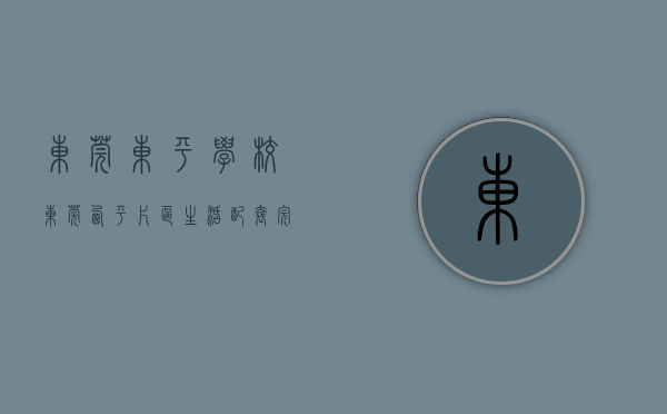 东莞东平学校（东莞西平片区生活配套完善 价格并不低）