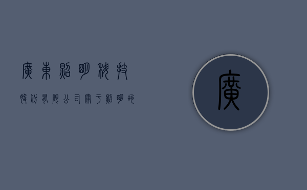 广东照明科技股份有限公司（关于照明的广东省标即将出炉，严禁光污染，控制眩光）