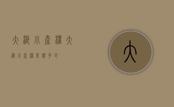 大浪小产权(大浪小产权房价多少)